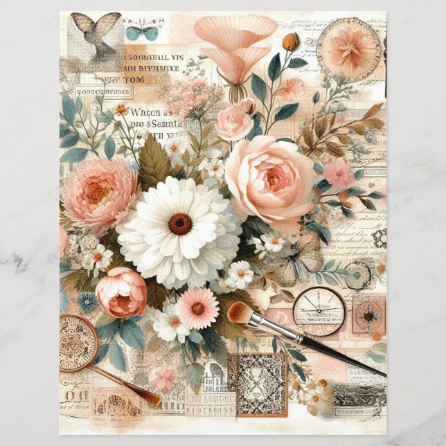 Shabby chic stuga kärna collage scrapbook journal (Framsida)