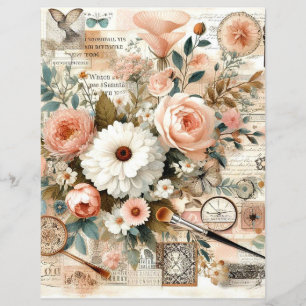 Shabby chic stuga kärna collage scrapbook journal