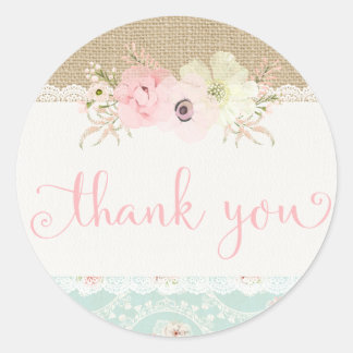 Shabby chic Tack Stickers Runt Klistermärke