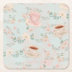 Shabby Chic Te-fest Underlägg Papper Kvadrat
