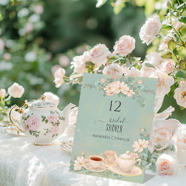Shabby chic Tea Party Möhippa Bordsnummer