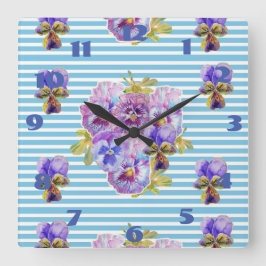 Shabby Chic Teal Rosor Rosa Konst Damrum Klocka