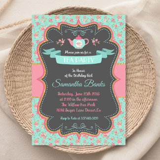 Shabby Chic Tekoppsfest Inbjudan | Vintage Party