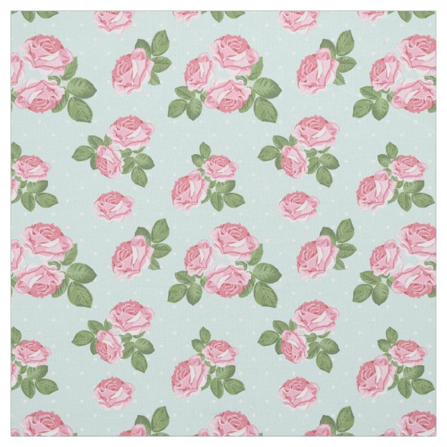 Shabby Chic Tekoppstornor Rosa och Blått Tyg (Provkarta)