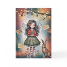 Shabby Chic tjej vykort 