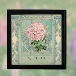 Shabby chic Turcos Rosa Chrysanthemum Monogram Minnesask<br><div class="desc">Denna personlig är en kombination av ett enormt rosa och ett vitt krysantemum från en botanisk vintage och en dammig turkosarkitektur teckning i en konst och ett hantverk som lever i rum och fiskollin. Det mjuka mutade färg påminner om Fransk land eller jordbrukshus shabby chic stil och blandar sig bra...</div>