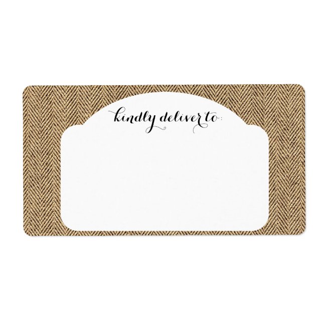 Shabby chic Tweed Rustic Burlap Fabric Struktur Fraktsedel (Framsidan)