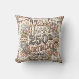 Shabby Chic USA 250-årsjubileum Blommig Kudd Kudde