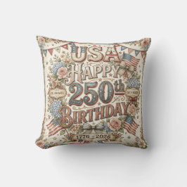 Shabby Chic USA 250-årsjubileum Blommig Kudd Kudde