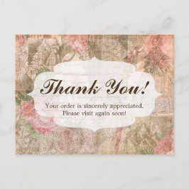 Shabby chic Victorian Dam Mode Tack Vykort