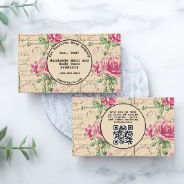 Shabby chic Vintage Blommigt Visitkort