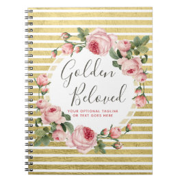 Shabby chic Vintage Ro och Modern Guld Rand Anteckningsbok