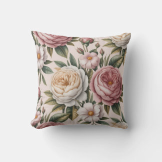 Shabby chic vintage roses cottagecore  kudde