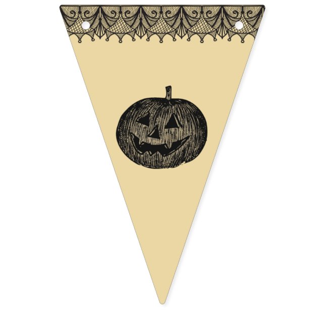Shabby chic Vintage Se Halloween Bunting Banner Vimplar (Sjunde flaggan)