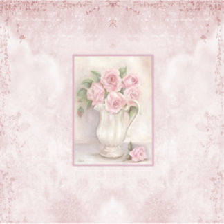 Shabby Chic Vintage Vase with Roses Klistermärken