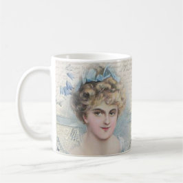 Shabby chic Vintage Victorian Dam med blommor Kaffemugg
