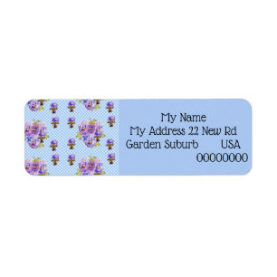 Shabby chic Viola Flower Returetiketter Returadress Etikett