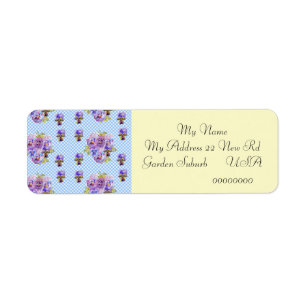 Shabby chic Viola Flower Returetiketter Returadress Etikett