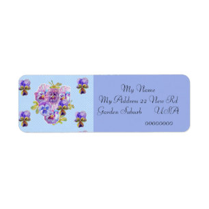 Shabby chic Viola Flower Returetiketter Returadress Etikett
