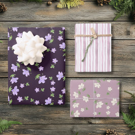 Shabby Chic Violett Rosa Ditsy Blommig Cottagecore