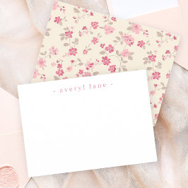 Shabby chic Wildblommes Personlig Stationery Anteckningskort