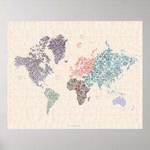 Shabby chic World Travel Karta Poster