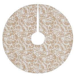 Shabby chicBurlap & snöreträdkjol Julgransmatta Borstad Polyester