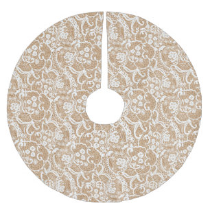 Shabby chicBurlap & snöreträdkjol Julgransmatta Borstad Polyester