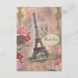 Shabby chicEiffel torn & ro som gifta sig tack Kort