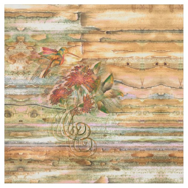 Shabby chicHummingbirdflyg Tyg (Närbild)