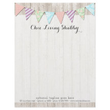 Shabby chiclandBunting på lantligt målat trä