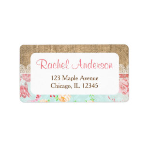 Shabby chicreturetiketter adressetikett