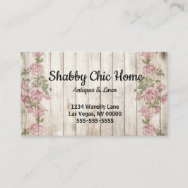 Shabby chicträ och rosa visitkort