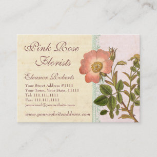 Shabby Elegance Vintage Chic Rosa Hund Ro Visitkort