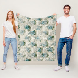 Shabby Floral Aqua Series Design 2 Fleecefilt