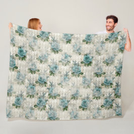 Shabby Floral Aqua Series Design 2 Fleecefilt
