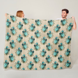 Shabby Floral Aqua Series Design 3 Fleecefilt