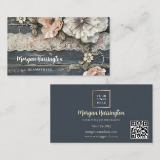 Shabby Flowers & Lace Business Card Visitkort