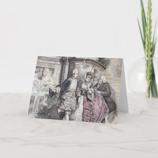 Shabby Fransk Romantic Scene Faded Vintage Färg Helgkort