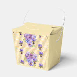 Shabby Gult Blommigt Tea Party Cake Favoritbox Presentaskar