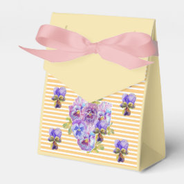 Shabby Gult Blommigt Tea Party Cake Favoritbox Presentaskar