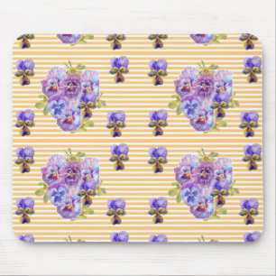 Shabby Gult Pansy blommigt Computer Musmatta Pad