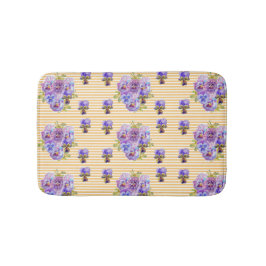 Shabby Gult Pansy viola blommigt blomma Bath Mat Badrumsmatta