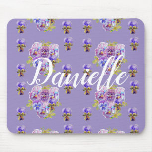 Shabby Lila Pansy blommigt Computer Musmatta Pad
