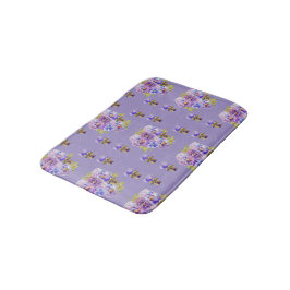 Shabby Lila Pansy Violet blommigt Blath Mat Badrumsmatta