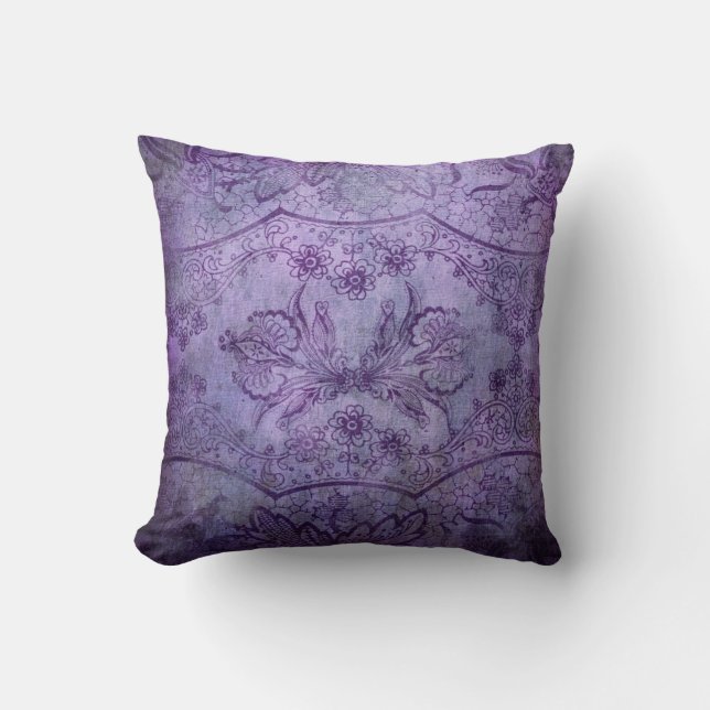 Shabby Lila Snöre Mönster Cushion Kudde (Framsida)
