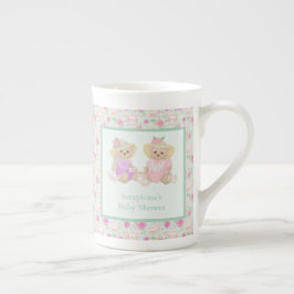 Shabby Mint Nalle Tea Party Baby Shower Benporslin Mugg