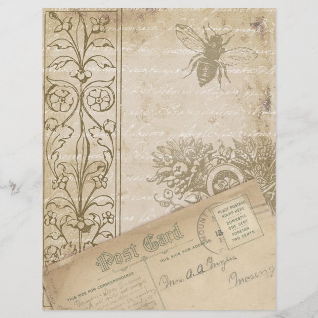 Shabby Old Papper Scrapbook Ephemera (Framsida)