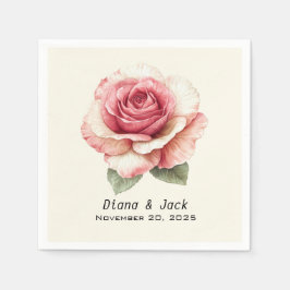 Shabby Pink Rose Pappersservett
