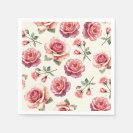 Shabby Pink Roses Forever Pappersservett